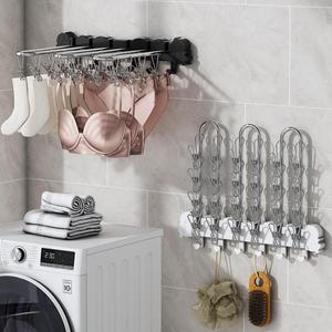 Séchoir mural en gros d'usine <span class=keywords><strong>90</strong></span> <span class=keywords><strong>degrés</strong></span> pliable gain de place cintre en acier inoxydable - Product Image 2