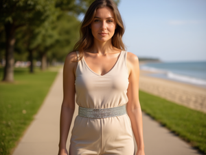 Catena da Vita in Lega d'Acciaio con Strass per Donna, Placcata in Oro, Gioiello per il Corpo alla Moda per Feste - Product Image 2