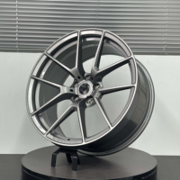 Jante en alliage noir brillant avec accent argenté, 17-24 pouces, monobloc, luxe européen, universelle, pour marché secondaire
