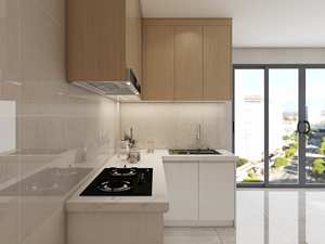 Eco-Friendly Minimalist Durable Small <b>Kitchen</b> Cabinet Modern High Gloss Finish Melamine Board - Product Image 3