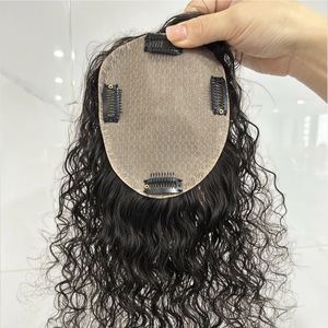 Prothèses capillaires en cheveux naturels, grande taille, boucles en laine, couvre-chignon complet, pour cheveux gris, ajoute du volume, pour maman - Product Image 2