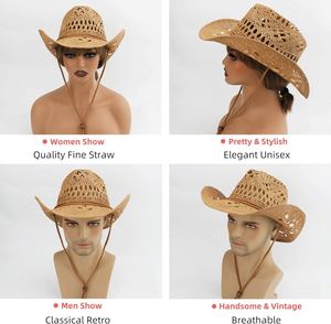 Melesh Fur Cowboy <b>Hat</b> for Women and <b>Men</b> With Shapeable Wide Brim <b>Sun</b> Beach Western - Product Image 6