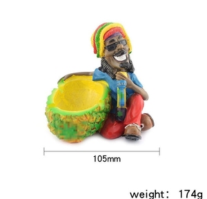 Bán buôn cá tính sáng tạo vui <span class=keywords><strong>Rasta</strong></span> jamaican nhựa gạt tàn hút Phụ kiện Khay tro - Product Image 2