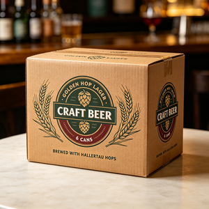 Boîte <span class=keywords><strong>de</strong></span> bière en carton ondulé recyclable, impression offset esthétique personnalisée, Old Town Brewery Amber Ale, production 72H - Product Image 3