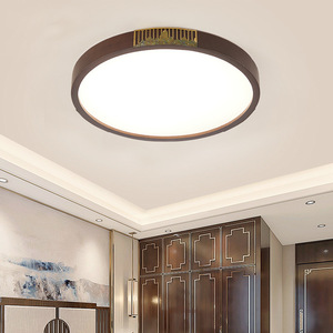 <b>Ceiling</b> <b>Light</b> Walnut Wood Led Three Color Changing Living Room Bedroom Chinese Style - Product Image 3