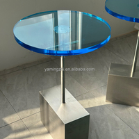 Muebles de diseño de interiores de alta calidad, mesa redonda de acrílico grueso, mesa de centro de acrílico transparente de estilo moderno