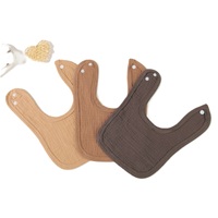 Bavoirs en gaze de coton pour bébé, 4 couches, absorbants, en forme de U, pour nouveau-nés et tout-petits, en stock