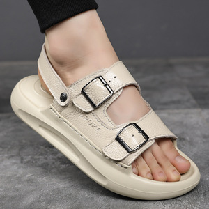 Sandalias Reversibles de Cuero Vacuno de Primera Calidad para Hombre, con Suela Gruesa, para Conducir, Playa y Actividades al Aire Libre - Product Image 3