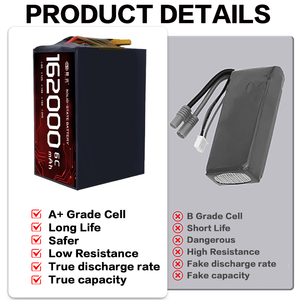 高エネルギー密度162000mAh 6C 51.8v 14Sドローンバッテリー半ソリッドステートバッテリー大型ドローンモデル長期飛行 - Product Image 3