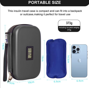 Ingrosso Custom EVA Insulina Custodia da viaggio Isolamento di viaggio organizzatore di farmaci per l'insulina penna e forniture per diabetici portare caso - Product Image 3