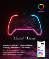 Gamepad kristal transparan berkabel USB untuk NS Switch Lite Oled Console Game Controller Gamepad Joystick untuk Switch PS5 P4 PC