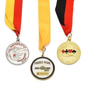 Die Cast Zinc Alloy Silver-Plated Antique Father's Day <b>Engraving</b> Blank Souvenir Sport Award Medals <b>Trophies</b> Custom UV Printing - Product Image 1