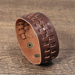Pulsera de Cuero con Hebilla Ancha y Remaches Estilo Punk, Brazalete de Cáñamo Trenzado para Hombre y Mujer, Regalo de Joyería - Product Image 3