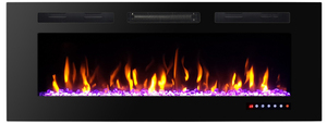 Chimenea Eléctrica de Pared con Llama Artificial, Cristal Templado Plano, 40 50 60 Pulgadas, Venta de Fábrica - Product Image 2