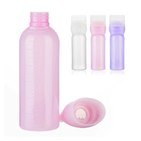 Salon kuaför aracı 6oz saç yağı dağıtım renk boya tarak boyama aplikatör tarak şişe ölçüm fırçası ile