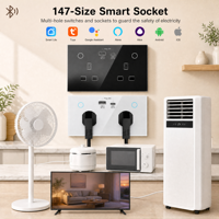 Enchufe de Pared Inteligente Universal Personalizable para UE y Reino Unido con USB Tipo A y Tipo C, Control por Aplicación Tuya, Wifi, Zigbee, 20A, Colores Blanco, Negro, Gris y Dorado