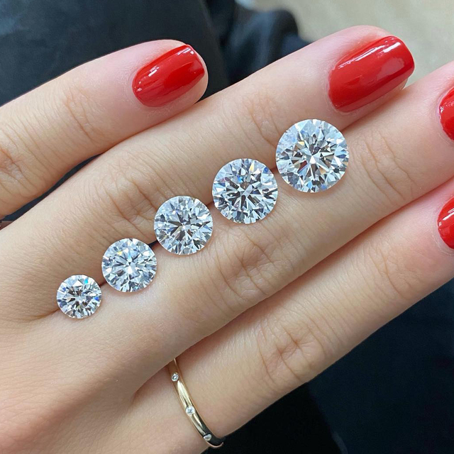 Lab Grown Diamond Stud Earrings CVD Round Cut Lab Diamond 14K 18K Real White Gold Stud Earrings