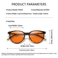 Lunettes de sommeil œil-de-chat Sunray OEM/ODM en TR90 avec verres orange CR39 bloquant 80%-100% de la lumière bleue pour une production de mélatonine améliorée