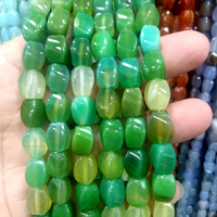 Perles d'agate naturelle 8x12mm, forme libre, rectangle irrégulier, perles intercalaires en pierres précieuses pour la fabrication de bijoux DIY, bracelet