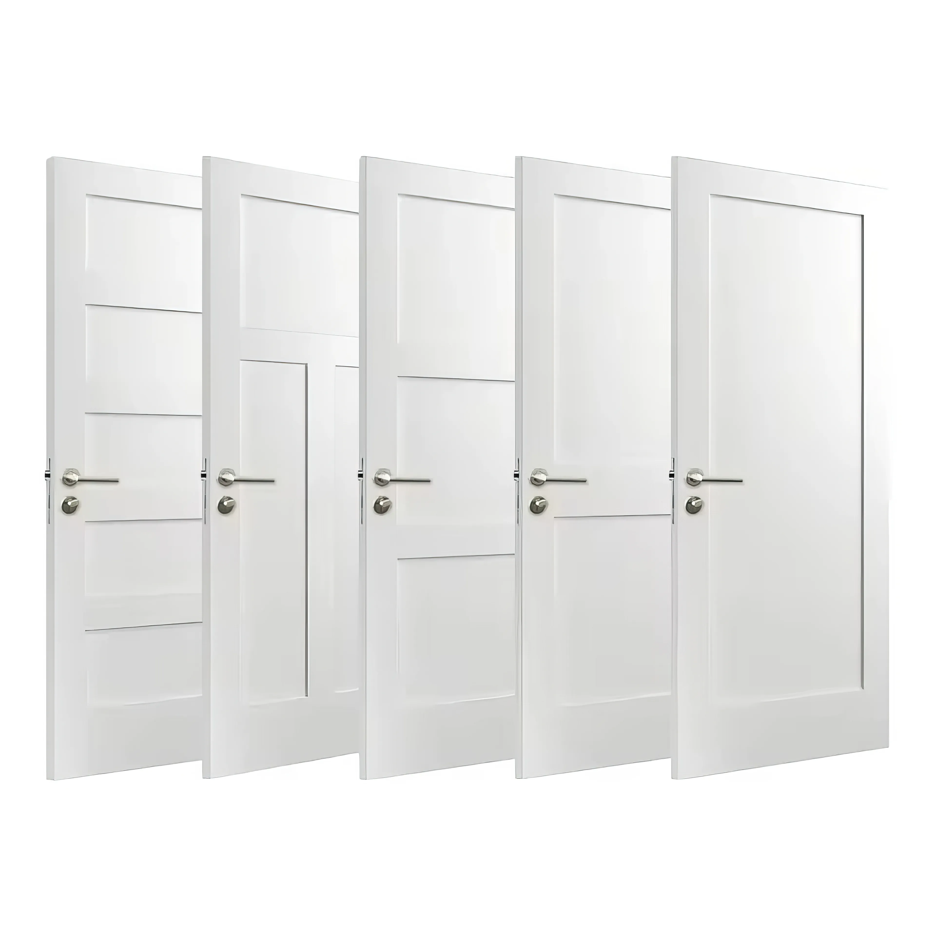Camera di alta qualità Design moderno solido Prehung bianco completamente rifinito WPC interno legno porta legno MDF porte interne