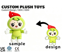Boneka Karakter Hijau Lembut dan Empuk untuk Hadiah Promosi, Boneka Plush Custom