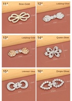 Accessoires de mode polyvalents pour robe de soirée cheongsam, manteau en fourrure et Hanfu, avec motif floral en métal serti de diamants, bouton en forme d'arc et détails de couture