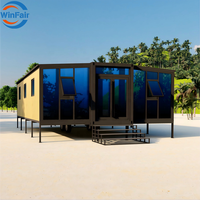Maison mobile modulaire préfabriquée WinFair, conteneur 3 chambres de 30 pieds avec salle de bain pour location vacances / café mobile