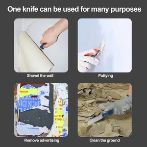 1 pièce, couteau à mastic en acier inoxydable à lame oblique, avec manche en plastique, tailles 1 pouce et 2 pouces - Product Image 4