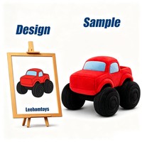 Peluche personnalisée Leehom, Tracteur Rouge Souriant de Dessin Animé, Ultra Douce, Doudou pour Enfants, Idéale pour les Fêtes et Événements d'Entreprise
