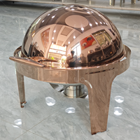 Chauffe-plats pour buffet d'hôtel commercial en acier inoxydable à clapet en verre avec chauffage au carburant pour les plats de chauffe-plats de fête