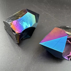 Wholesale Natural Healing Quartz <b>Angel</b> Halo Electroplated Obsidian Raw <b>Crystal</b> Stone - Product Image 4