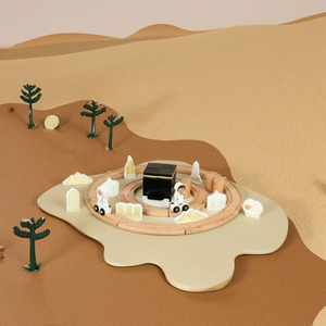 Set Giocattolo in Legno Hajj Islamico, Set di Gioco con Pista Ferroviaria della Kaaba per Hajj e Umrah - Product Image 3