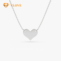 Collar de Oro Sólido de 14K con Colgante de Corazón, Personalizable con Grabado, Joyería Fina, Regalo de San Valentín