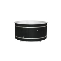 Bain froid ovale d'été en bois de cèdre rouge avec revêtement en acier inoxydable, refroidisseur WiFi 1HP à refroidissement rapide pour l'extérieur