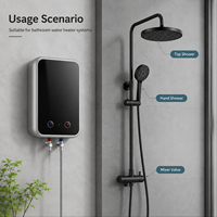 Ensemble de douche mural noir mat en laiton pour projets hôteliers et d'appartements