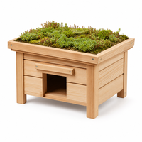 Maison pour hérissons en bois naturel, abri extérieur résistant aux intempéries pour petits animaux, cachette pour jardin, hibernation hivernale