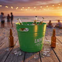 Seau à glace en plastique pour vin et bière, avec logo personnalisé imprimé, cadeaux promotionnels de haute qualité, décoration moderne, 6L