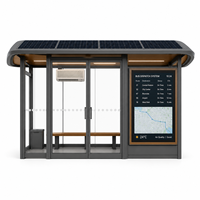 Parada de Autobús Inteligente para Exteriores con Software en la Nube y Luces LED de Ahorro Energético con Energía Solar
