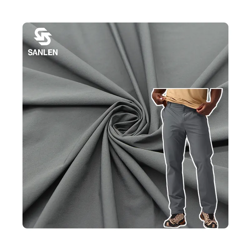 Pantalon d'extérieur 90gsm tissé 4 voies extensible 90% Nylon 10% Spandex Slacks tissu pour pantalons de randonnée