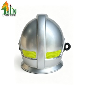 Casques de lutte contre l'incendie intégraux de type EU, couleur argent, design de sécurité Sicro, conformes à la norme EN443, avec lunettes internes. - Product Image 4