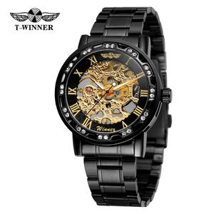2020 T Vencedor venda quente assistir OEM barato diamante Magro 40mm movimento mecâ<span class=keywords><strong>nico</strong></span> marca de Luxo esqueleto relógio de pulso - Product Image 3