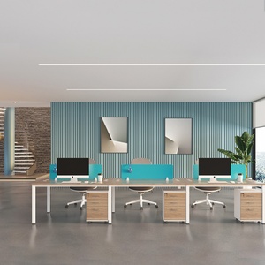 Poste de travail modulaire moderne pour 2, 4, 6 ou 8 personnes, mobilier de bureau, poste de travail pour centre d'appels, poste de travail de direction - Product Image 1
