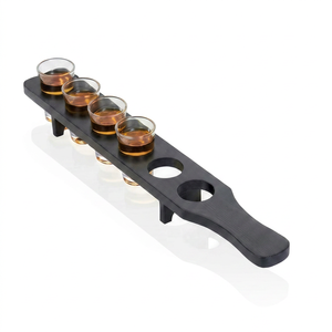Support à verres en bois de qualité supérieure, élégant et stylé, parfait pour la présentation sur comptoir, table, bar et en cuisine. - Product Image 1