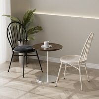Chaise en métal rétro américaine pour la maison, chaise de café en plein air, chaise de salon pour salon de thé, style minimaliste moderne