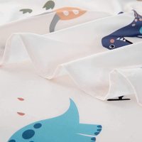 Parure de lit super douce en microfibre, motif dinosaure mignon pour garçon, ensemble de literie dessin animé, housse de couette et drap.