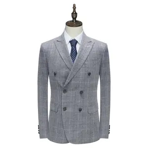 2023 New Arrival Spring and Autumn Suit Cotton Wool Two grain Double breasted Double slit Slim Fit Business Suit
