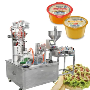 Máquina automática de llenado y sellado de tazas de inmersión para salsa agridulce, máquina de llenado de salsa de miel y mostaza