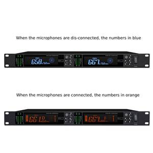 Sistema Microfonico Wireless UHF a 2 Canali True Diversity TRL-102/103/104/105/106 con Portata di 100 <span class=keywords><strong>m</strong></span> per Palcoscenico, Conferenze e Trasmissioni Live - Product Image 2
