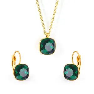 High Quality 18K Gold Plated Stainless Steel Necklace Earrings Gold Plated Jewelry Sets