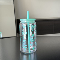 Offre Spéciale – Gobelet Réutilisable en Plastique de 16 oz, Style Bocal Mason Coloré, avec Couvercle et Paille